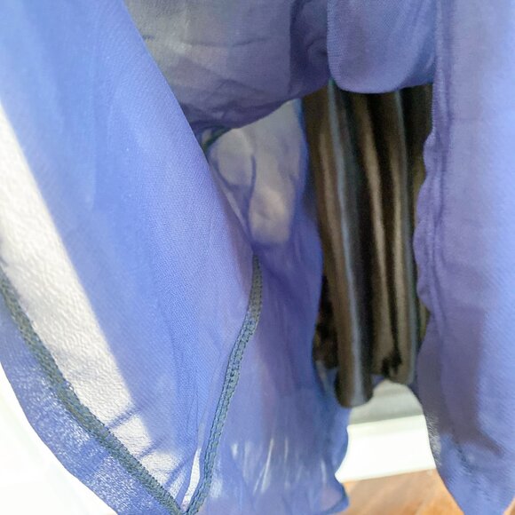 Women's White Navy Lace Chiffon Mini Dress Prom Fit and Flare Dresses - Picture 6 of 9